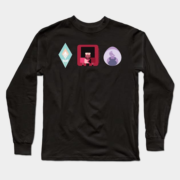 Shapes Crystal Gems Long Sleeve T-Shirt by DeAnimation